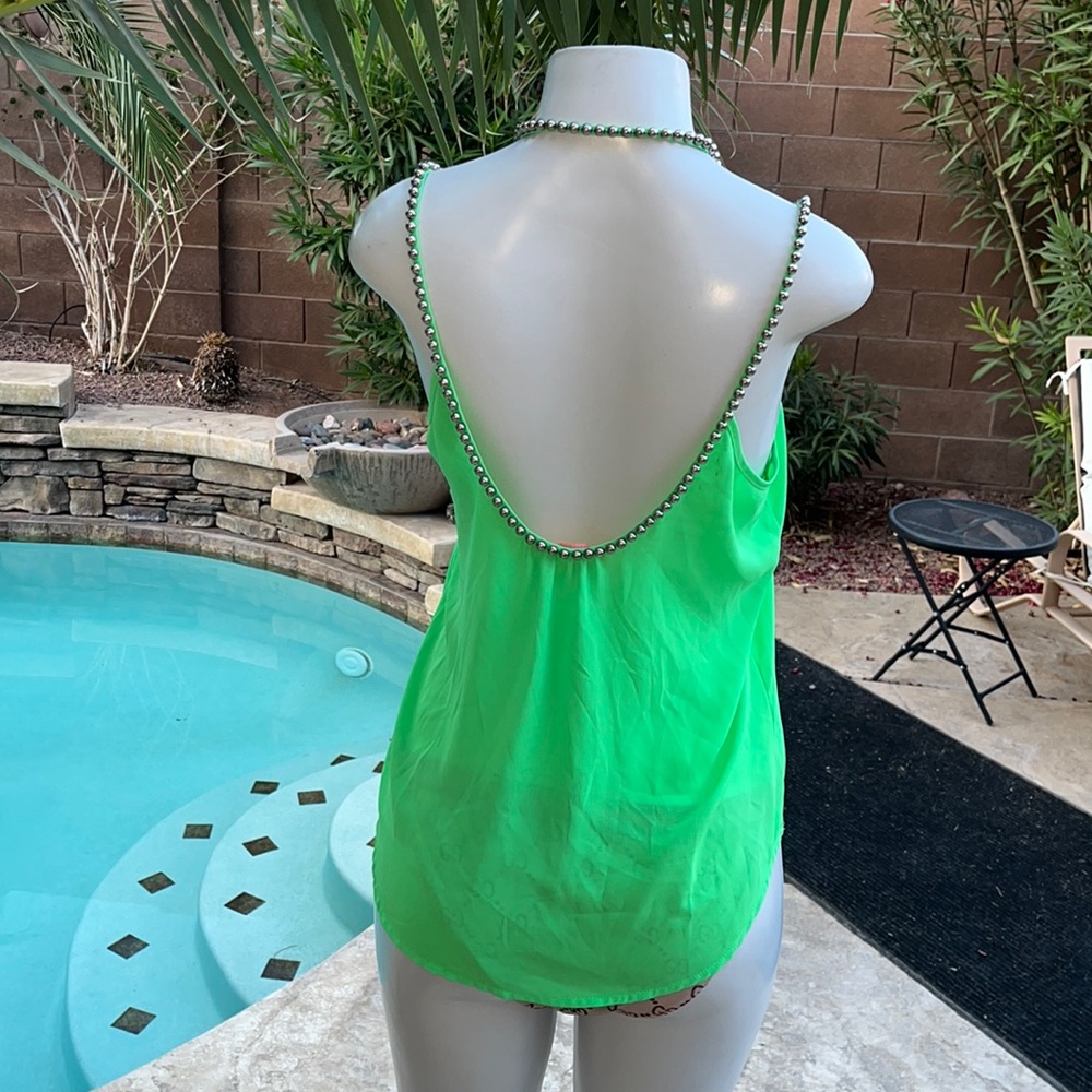 NWT Embellished Lime Green Summer Halter Top